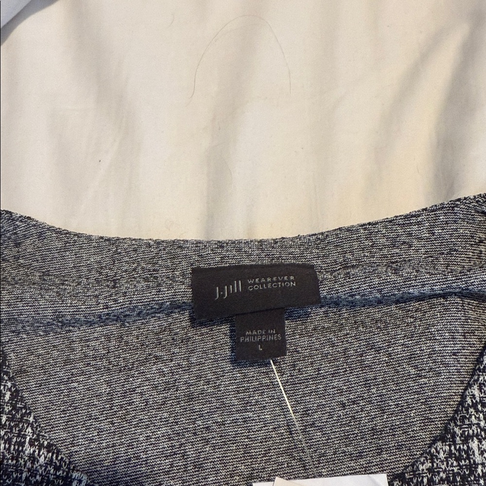 J. Jill‎ Wearever Collection Women Cardigan L Black White Hook & Eye Closure NWT - Picture 5 of 10
